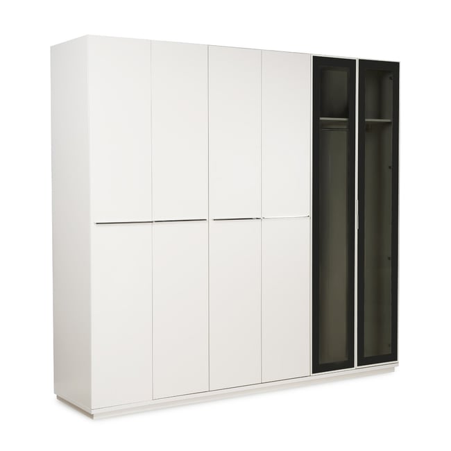 120x200 Large Sliding Door Cabinet with Top Shelf White