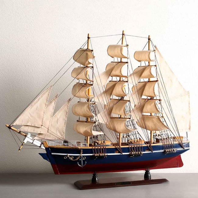 Sail Wooden Boat Decor, Pan Home Furnishings