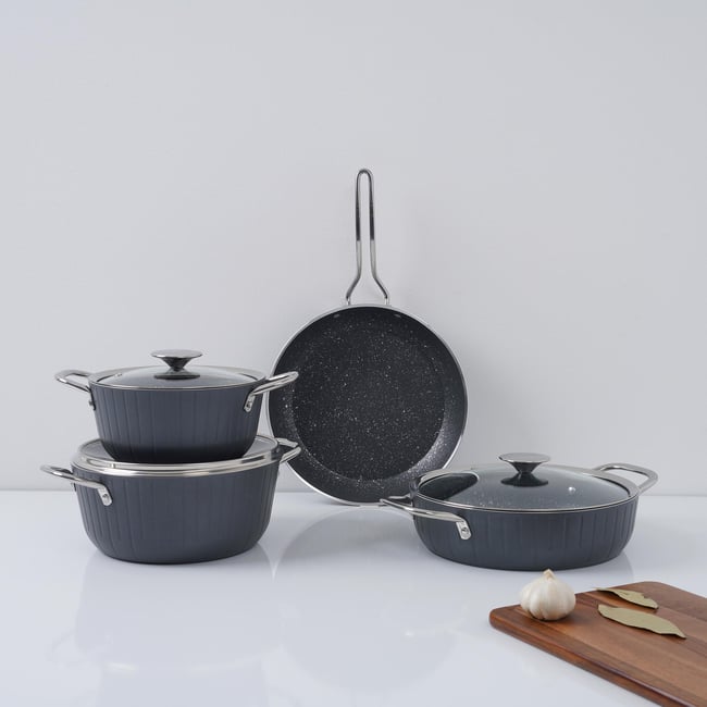 Set Of Pans (20,24,26cm) Bergner Click & Cook Made Of Aluminium
