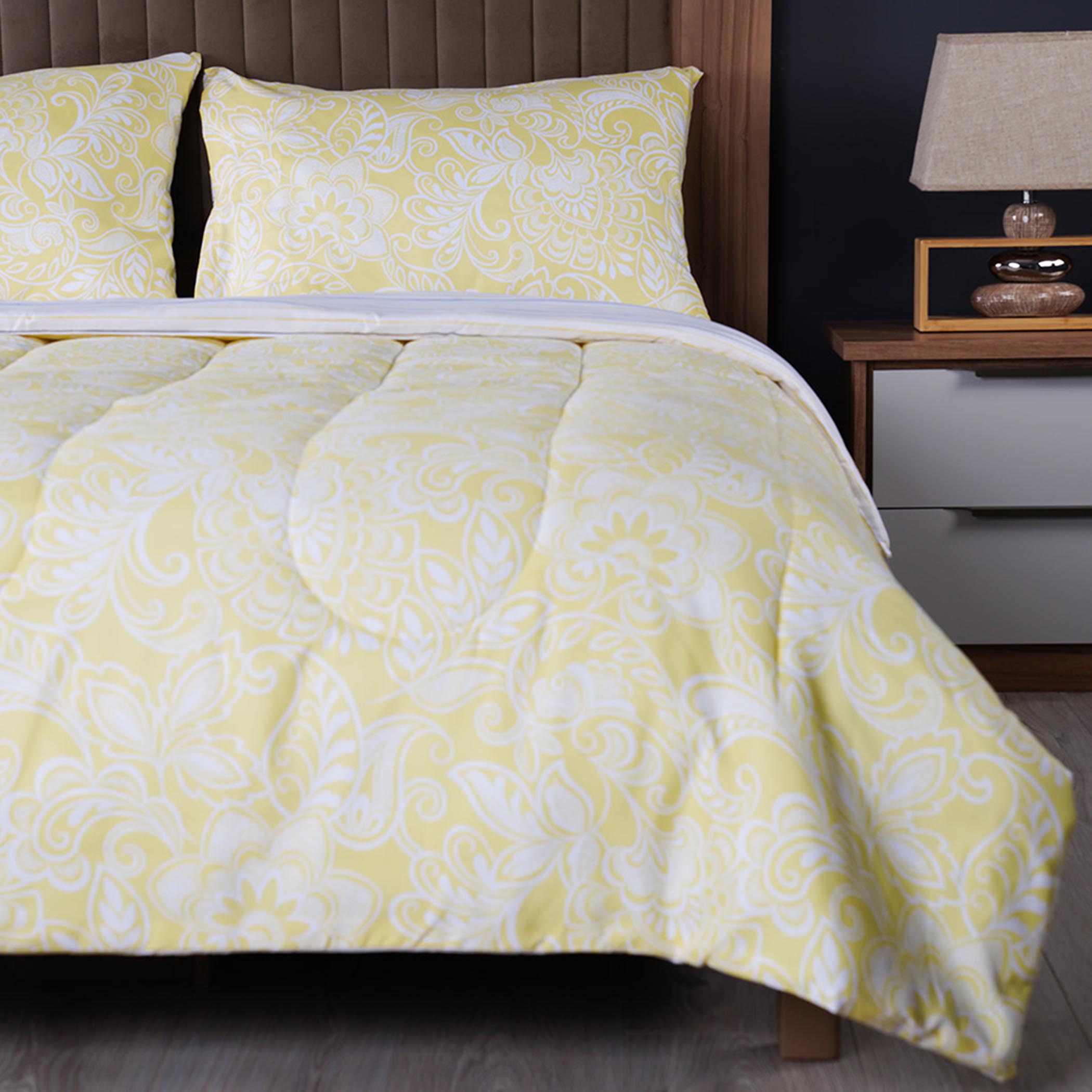 Yellow Reversible Luxury Down Alternative Comforter Set Great Gift