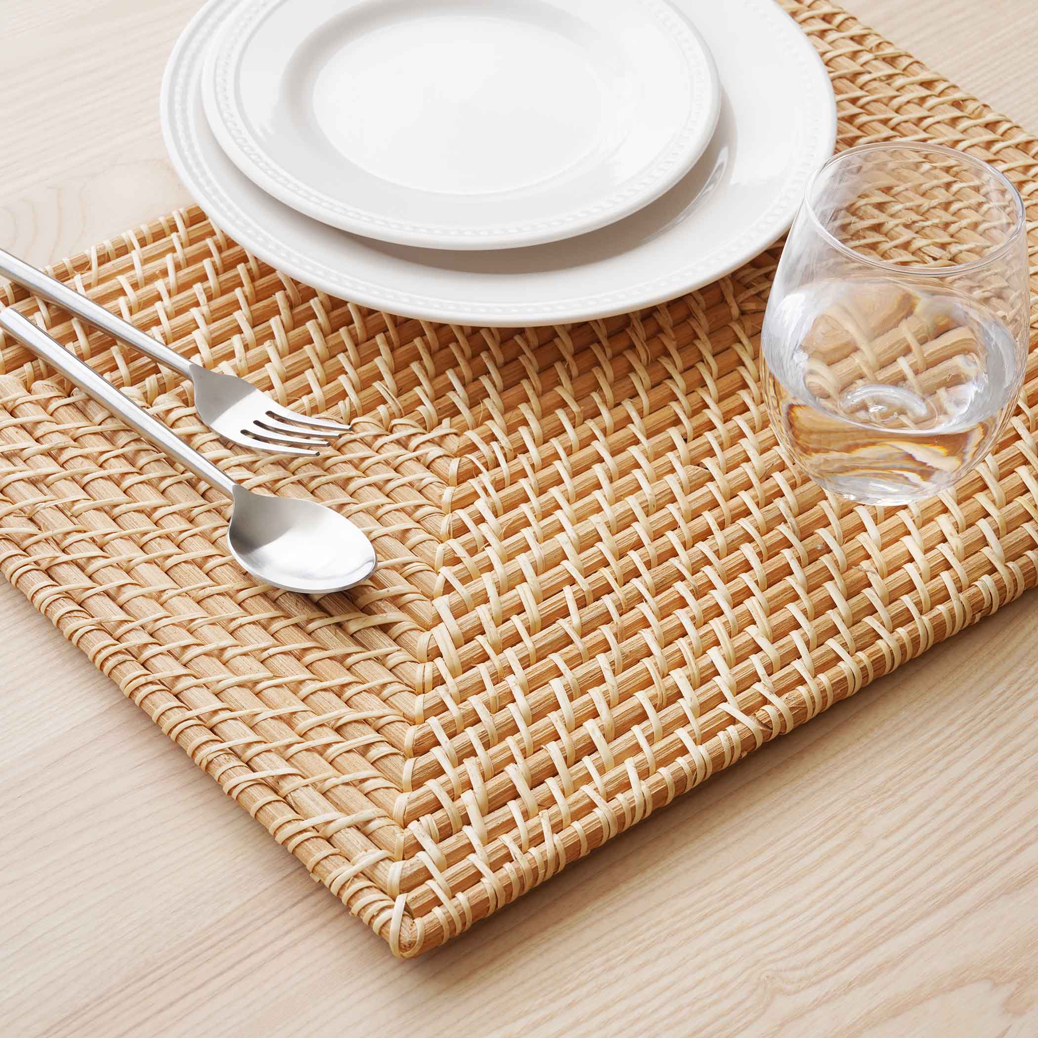 Natura Rattan Rectangle Placemat Natural Pan Home Furnishings