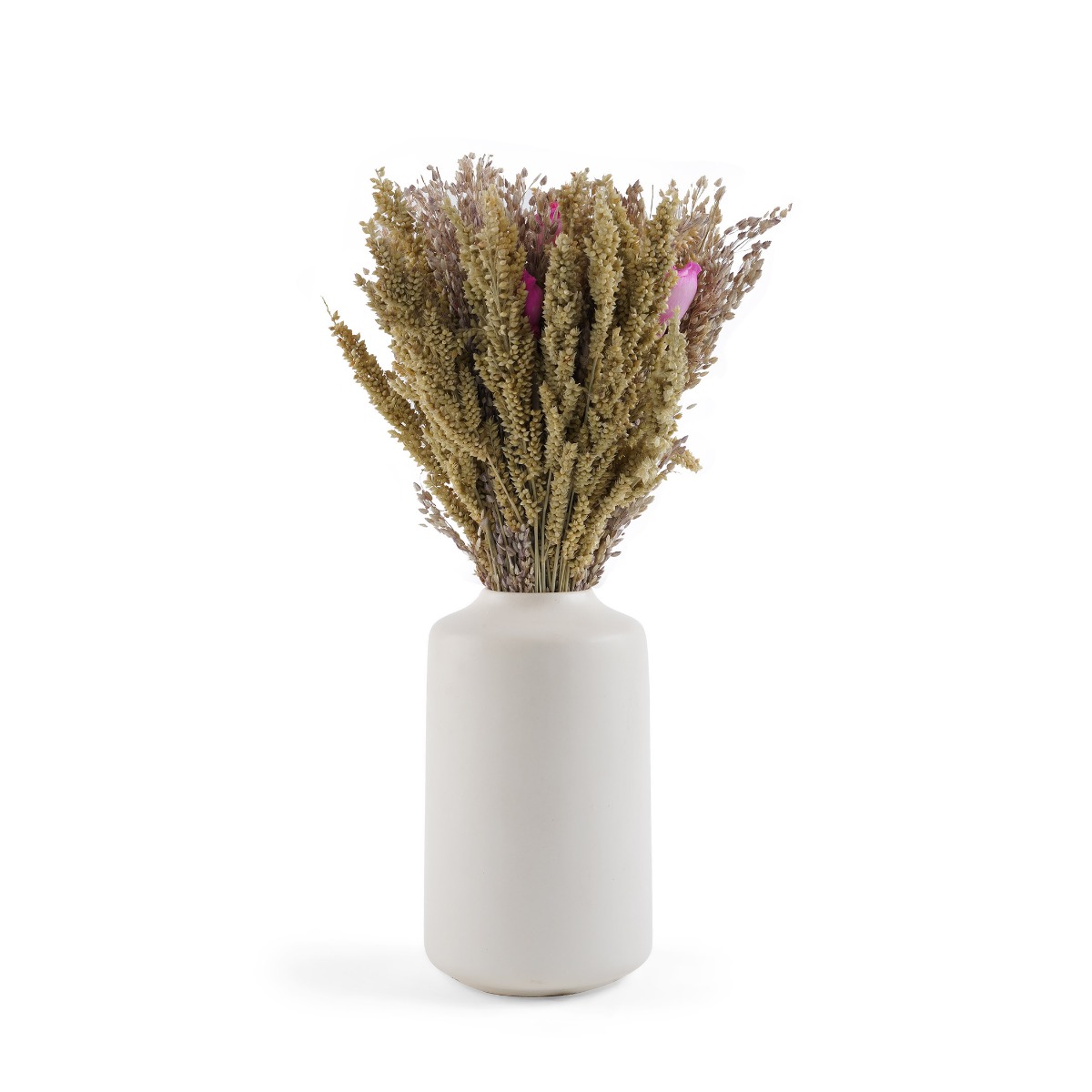 Pampas Grass Bouquet in Ceramic vase H30cm - White